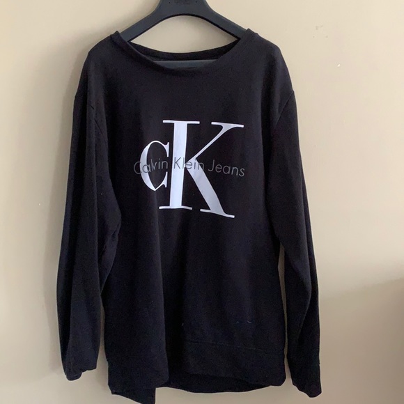 Calvin Klein Black Crewneck Logo Sweatshirt - Picture 2 of 4